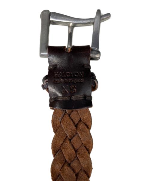 Halcyon Belt Company（ハルシオンベルトカンパニー）Halcyon Belt Company (ハルシオンベルトカンパニー) 編み込みレザーベルト ブラウン サイズ:XSの古着・服飾アイテム