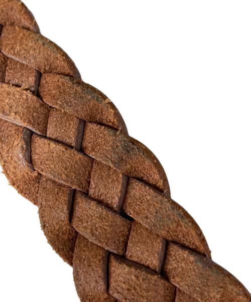 Halcyon Belt Company（ハルシオンベルトカンパニー）Halcyon Belt Company (ハルシオンベルトカンパニー) 編み込みレザーベルト ブラウン サイズ:XSの古着・服飾アイテム