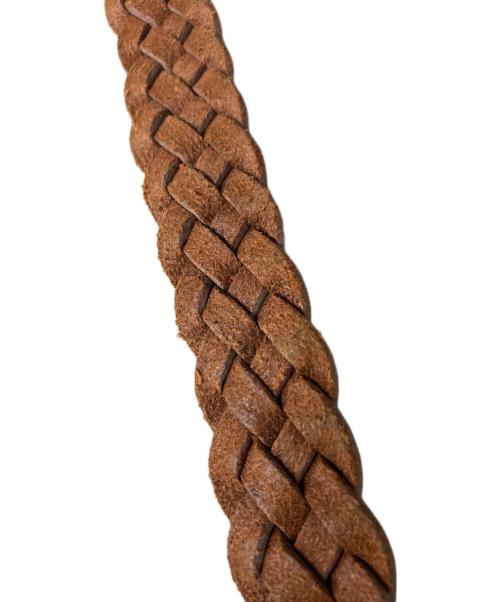 Halcyon Belt Company（ハルシオンベルトカンパニー）Halcyon Belt Company (ハルシオンベルトカンパニー) 編み込みレザーベルト ブラウン サイズ:XSの古着・服飾アイテム