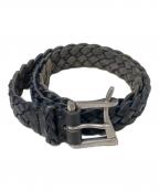 Halcyon Belt Companyハルシオンベルトカンパニー）の古着「編み込みレザーベルト」｜ブラック