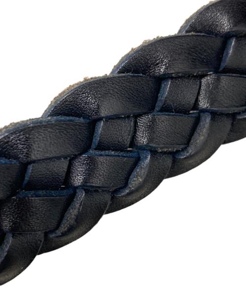 Halcyon Belt Company（ハルシオンベルトカンパニー）Halcyon Belt Company (ハルシオンベルトカンパニー) 編み込みレザーベルト ブラック サイズ:XSの古着・服飾アイテム
