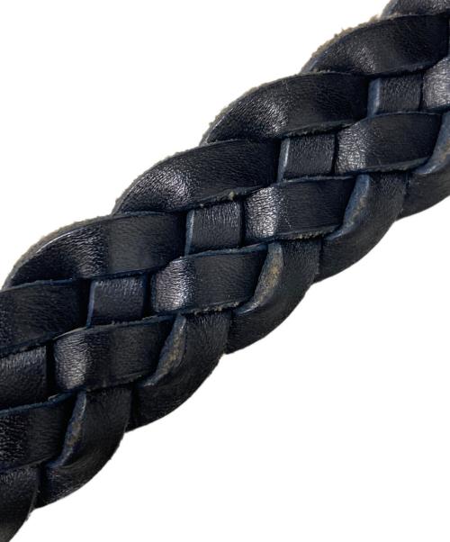 Halcyon Belt Company（ハルシオンベルトカンパニー）Halcyon Belt Company (ハルシオンベルトカンパニー) 編み込みレザーベルト ブラック サイズ:XSの古着・服飾アイテム