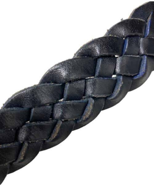 Halcyon Belt Company（ハルシオンベルトカンパニー）Halcyon Belt Company (ハルシオンベルトカンパニー) 編み込みレザーベルト ブラック サイズ:XSの古着・服飾アイテム