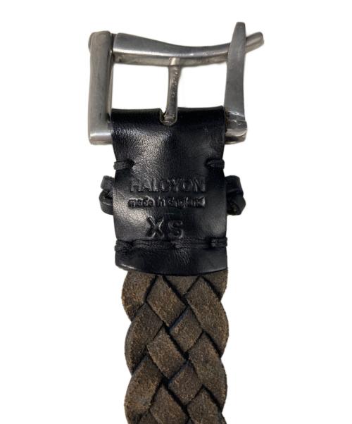 Halcyon Belt Company（ハルシオンベルトカンパニー）Halcyon Belt Company (ハルシオンベルトカンパニー) 編み込みレザーベルト ブラック サイズ:XSの古着・服飾アイテム