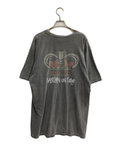 stussy（ステューシー）stussy (ステューシー) BABYLON ON FIRE TEE グレー サイズ:Lの古着・服飾アイテム