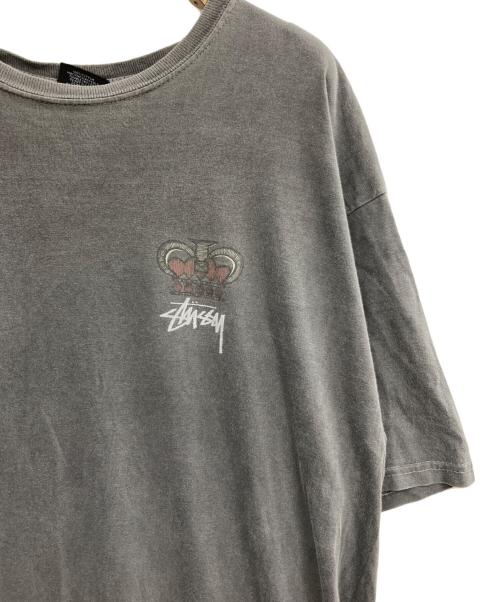 stussy（ステューシー）stussy (ステューシー) BABYLON ON FIRE TEE グレー サイズ:Lの古着・服飾アイテム