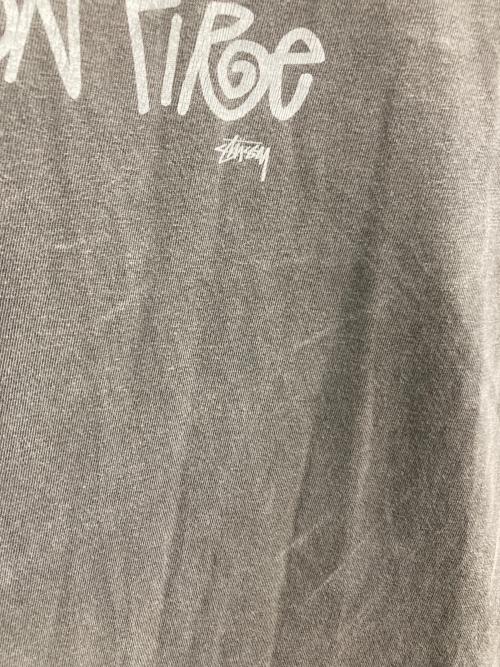stussy（ステューシー）stussy (ステューシー) BABYLON ON FIRE TEE グレー サイズ:Lの古着・服飾アイテム