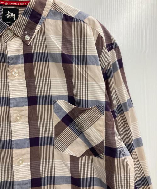 stussy（ステューシー）stussy (ステューシー) チェックシャツ ベージュ サイズ:XLの古着・服飾アイテム