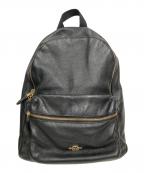 COACHコーチ）の古着「レザーリュック」｜ブラック