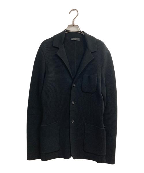 PRADA（プラダ）PRADA (プラダ) バージンウールニット3Bジャケット ブラック サイズ:46の古着・服飾アイテム