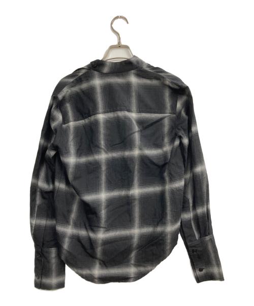 STELLA McCARTNEY（ステラマッカートニー）STELLA McCARTNEY (ステラマッカートニー) カウルネックアシメチェックシャツ ブラック サイズ:34の古着・服飾アイテム