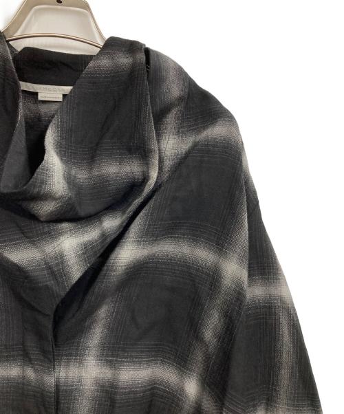 STELLA McCARTNEY（ステラマッカートニー）STELLA McCARTNEY (ステラマッカートニー) カウルネックアシメチェックシャツ ブラック サイズ:34の古着・服飾アイテム