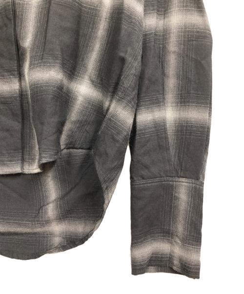 STELLA McCARTNEY（ステラマッカートニー）STELLA McCARTNEY (ステラマッカートニー) カウルネックアシメチェックシャツ ブラック サイズ:34の古着・服飾アイテム