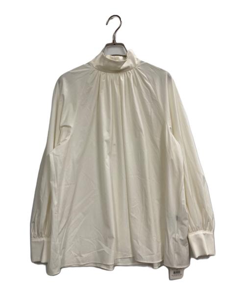 UNTITLED（アンタイトル）UNTITLED (アンタイトル) ボウタイ付スタンドネック ボリュームブラウス ホワイト サイズ:2の古着・服飾アイテム