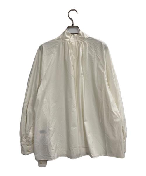 UNTITLED（アンタイトル）UNTITLED (アンタイトル) ボウタイ付スタンドネック ボリュームブラウス ホワイト サイズ:2の古着・服飾アイテム
