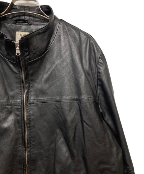 EMMETI（エンメティ）EMMETI (エンメティ) ラムレザーシングルライダースジャケット ブラック サイズ:Lの古着・服飾アイテム