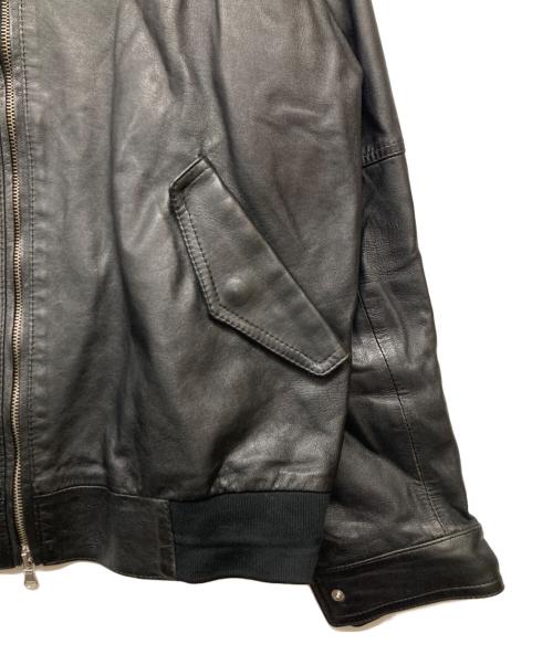 EMMETI（エンメティ）EMMETI (エンメティ) ラムレザーシングルライダースジャケット ブラック サイズ:Lの古着・服飾アイテム