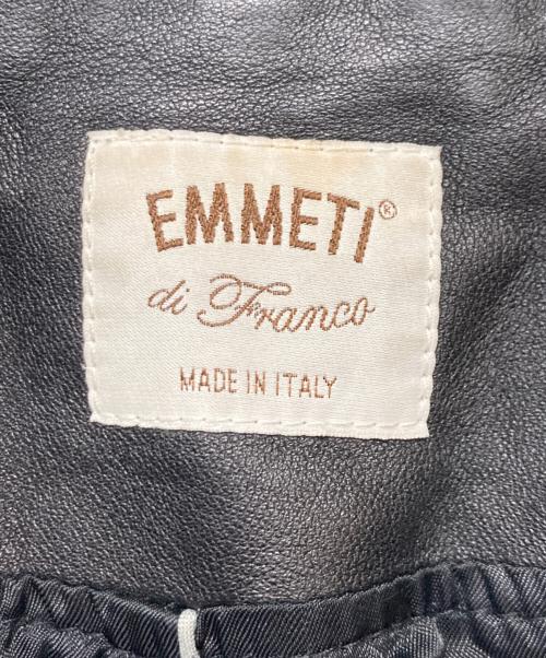EMMETI（エンメティ）EMMETI (エンメティ) ラムレザーシングルライダースジャケット ブラック サイズ:Lの古着・服飾アイテム