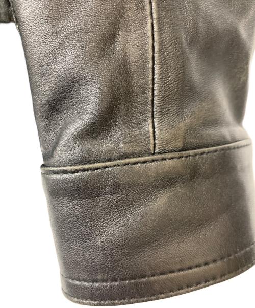 EMMETI（エンメティ）EMMETI (エンメティ) ラムレザーシングルライダースジャケット ブラック サイズ:Lの古着・服飾アイテム
