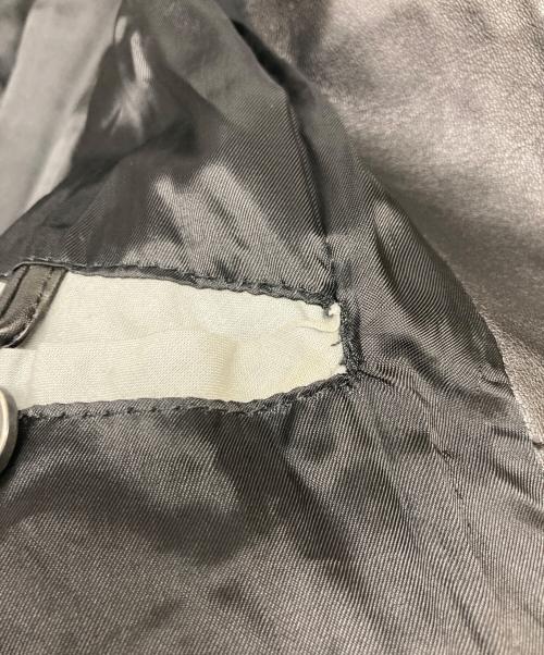 EMMETI（エンメティ）EMMETI (エンメティ) ラムレザーシングルライダースジャケット ブラック サイズ:Lの古着・服飾アイテム