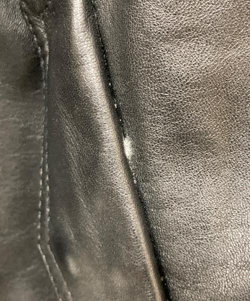 EMMETI（エンメティ）EMMETI (エンメティ) ラムレザーシングルライダースジャケット ブラック サイズ:Lの古着・服飾アイテム