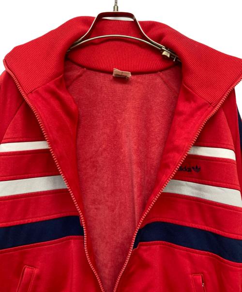 adidas（アディダス）adidas (アディダス) ハイネックトラックジャケット レッド サイズ:表記無し（実寸サイズをご参照下さい）の古着・服飾アイテム