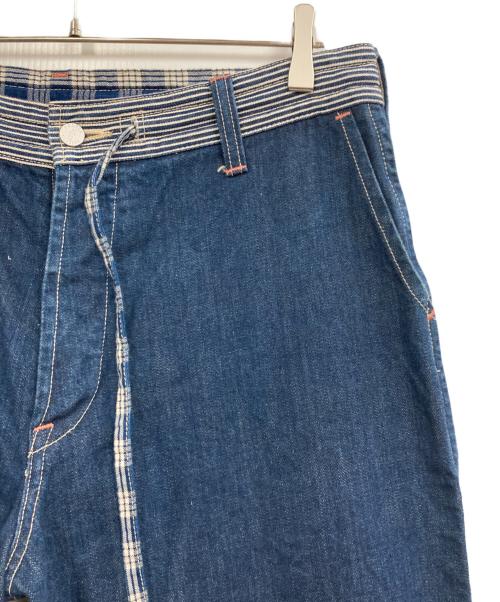 Porter Classic（ポータークラシック）Porter Classic (ポータークラシック) ヒッコリークロップドデニムパンツ ネイビー×ホワイト サイズ:Lの古着・服飾アイテム