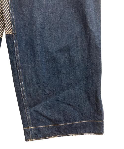 Porter Classic（ポータークラシック）Porter Classic (ポータークラシック) ヒッコリークロップドデニムパンツ ネイビー×ホワイト サイズ:Lの古着・服飾アイテム