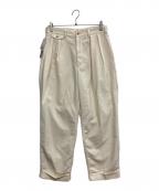 BEAMSビームス）の古着「2 Pleats Trousers PE Twill」｜アイボリー