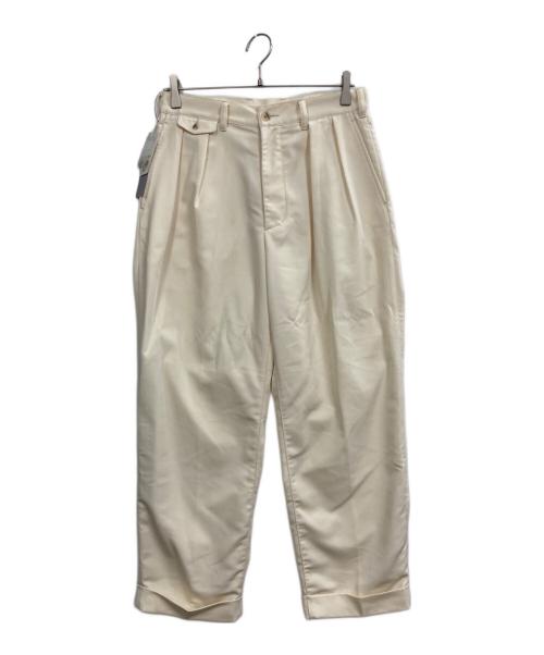 BEAMS（ビームス）BEAMS (ビームス) 2 Pleats Trousers PE Twill アイボリー サイズ:Sの古着・服飾アイテム