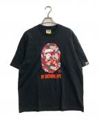 A BATHING APEアベイシングエイプ）の古着「MAP CAMO BY BATHING APE RELAXED FIT TEE」｜ブラック