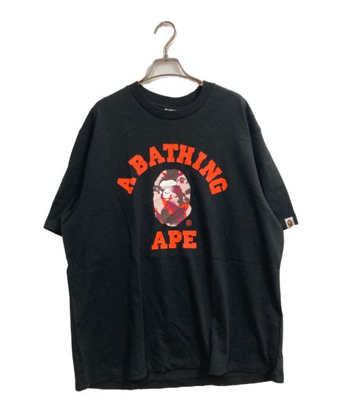 A BATHING APE（アベイシングエイプ）A BATHING APE (アベイシングエイプ) プリントTシャツ ブラック サイズ:Mの古着・服飾アイテム