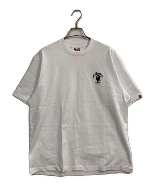 A BATHING APE（アベイシングエイプ）A BATHING APE (アベイシングエイプ) 刺繍ロゴTシャツ ホワイト サイズ:Sの古着・服飾アイテム