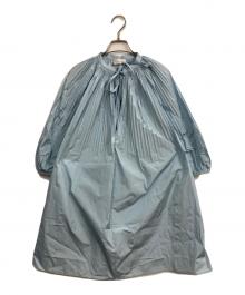 RED VALENTINO（レッドヴァレンティノ）の古着「ギャザーブラウスチュニック」｜ブルー