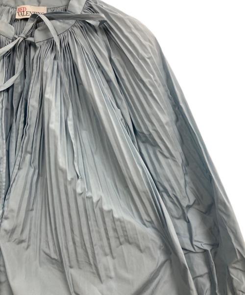 RED VALENTINO（レッドヴァレンティノ）RED VALENTINO (レッドヴァレンティノ) ギャザーブラウスチュニック ブルー サイズ:38の古着・服飾アイテム