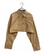 PRADAプラダ）の古着「ポプリンクロップドシャツジャケット」｜ベージュ