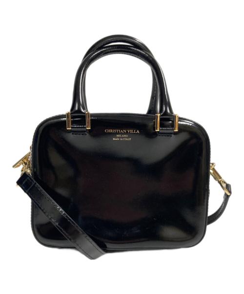 CHRISTIAN VILLA（クリスチャンヴィラ）CHRISTIAN VILLA (クリスチャンヴィラ) エナメル2WAYバッグ ブラックの古着・服飾アイテム