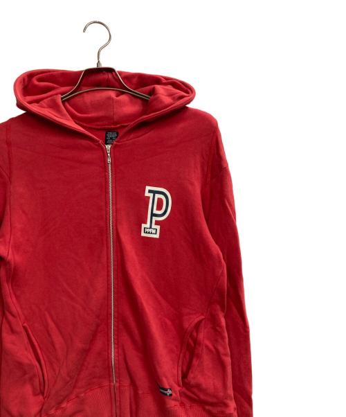 PPFM（ピーピーエフエム）PPFM (ピーピーエフエム) ジップパーカー レッド サイズ:Mの古着・服飾アイテム