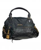 MIU MIUミュウミュウ）の古着「ヴィッテロレザー2WAYバッグ」｜ブラック