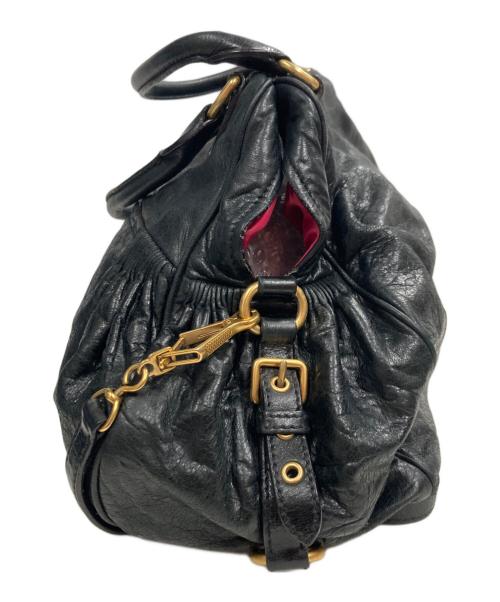 MIU MIU（ミュウミュウ）MIU MIU (ミュウミュウ) ヴィッテロレザー2WAYバッグ ブラックの古着・服飾アイテム