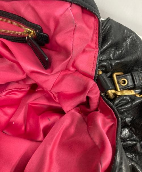 MIU MIU（ミュウミュウ）MIU MIU (ミュウミュウ) ヴィッテロレザー2WAYバッグ ブラックの古着・服飾アイテム