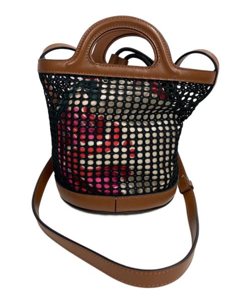 MARNI（マルニ）MARNI (マルニ) WISTARIA メッシュショルダーバッグ ブラック×アイボリーの古着・服飾アイテム