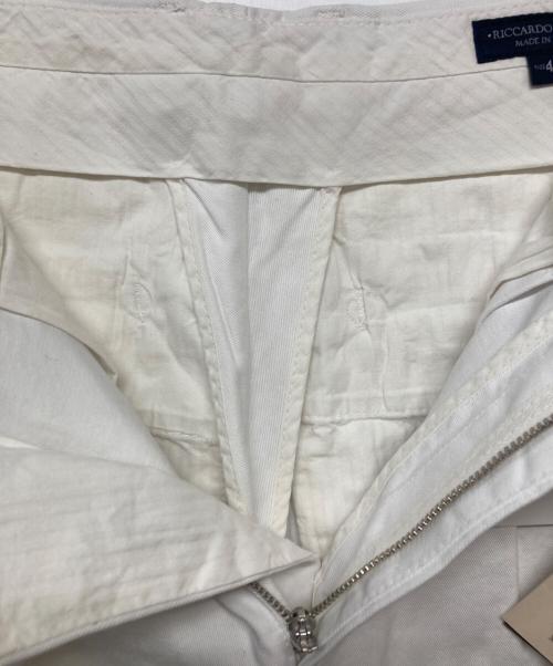 riccardo metha（リカルドメッサ）RICCARDO METHA (リカルドメッサ) タックパンツ ホワイト サイズ:44 未使用品の古着・服飾アイテム
