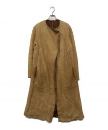 'S Max Mara（エスマックスマーラ）の古着「ノーカラームートンコート」｜ベージュ
