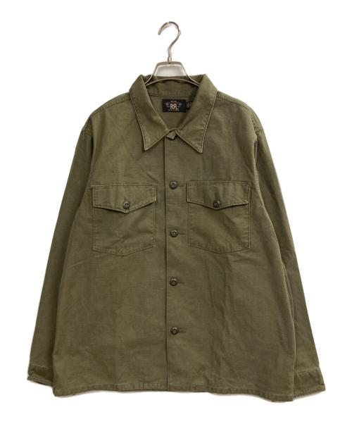 RRL（ダブルアールエル）RRL (ダブルアールエル) REVERSE SATEEN OVERSHIRT オリーブ サイズ:Lの古着・服飾アイテム