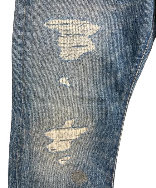 RRL（ダブルアールエル）RRL (ダブルアールエル) Straight Fit Jean Repaired Clearville Wash スカイブルー サイズ:W29の古着・服飾アイテム