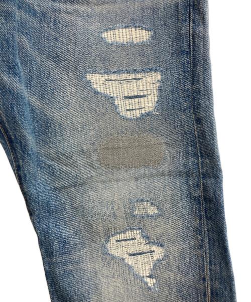 RRL（ダブルアールエル）RRL (ダブルアールエル) Straight Fit Jean Repaired Clearville Wash スカイブルー サイズ:W29の古着・服飾アイテム