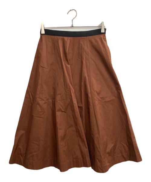 MARGARET HOWELL（マーガレットハウエル）MARGARET HOWELL (マーガレットハウエル) WASHED COTTON SATIN スカート ブラウン サイズ:1の古着・服飾アイテム