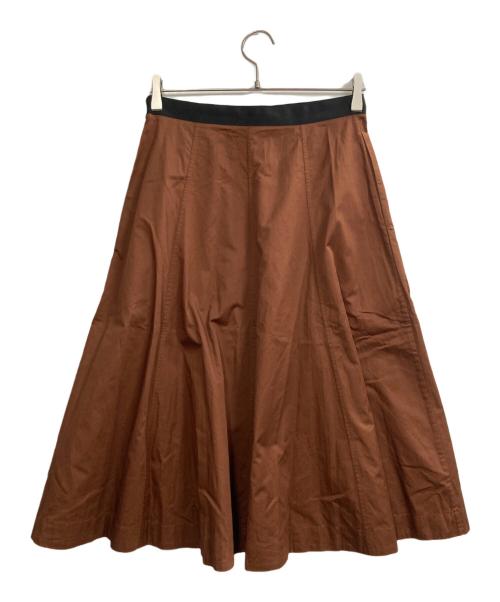 MARGARET HOWELL（マーガレットハウエル）MARGARET HOWELL (マーガレットハウエル) WASHED COTTON SATIN スカート ブラウン サイズ:1の古着・服飾アイテム