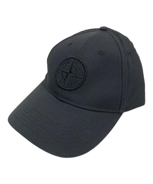 STONE ISLAND（ストーンアイランド）STONE ISLAND (ストーンアイランド) COTTON LOGO CAP ブラック サイズ:UNの古着・服飾アイテム